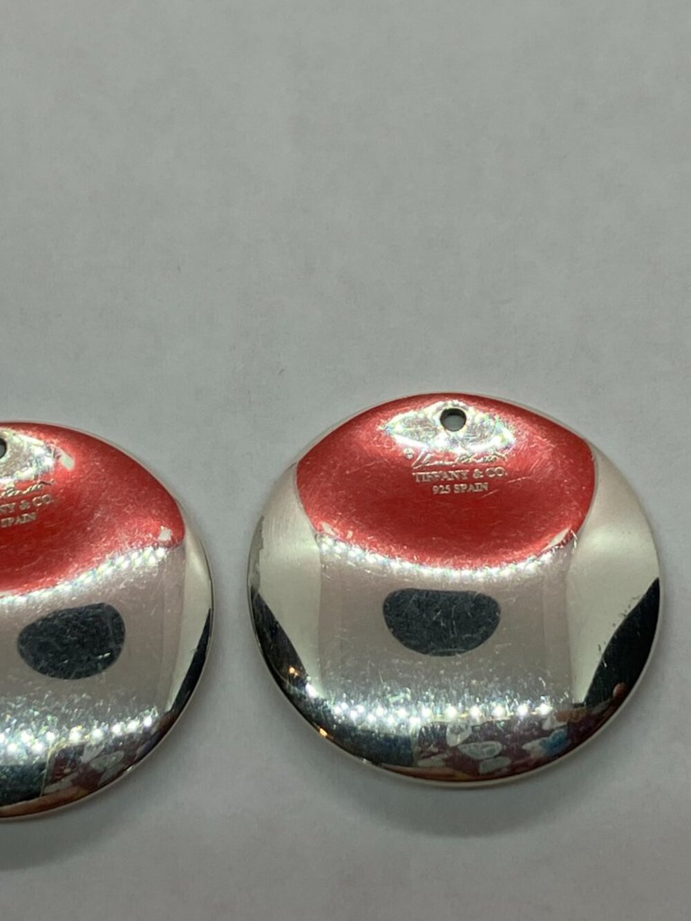 Tiffany & Co Sterling Silver 925 Elsa Peretti Disc Earrings No Hooks - Picture 9 of 9